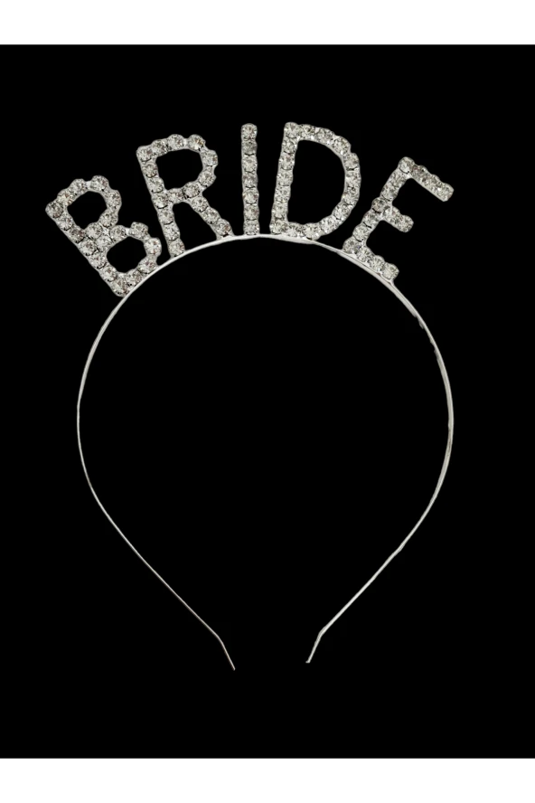 Bride Pırlanta Model Metal Kristal Taşlı Taç Bekarlığa Veda Nedime Tacı - 2