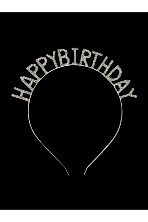 Doğum Günü Happy Birthday Metal Kristal Taşlı Taç - 2