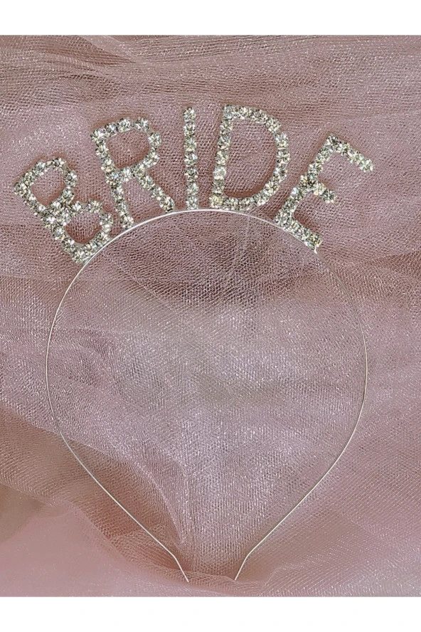 Bride Pırlanta Model Metal Kristal Taşlı Taç Bekarlığa Veda Nedime Tacı - 3