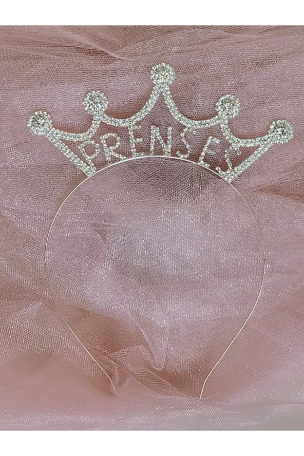 Prenses Doğum Günü Davet Event Metal Kristal Taşlı Taç - 3