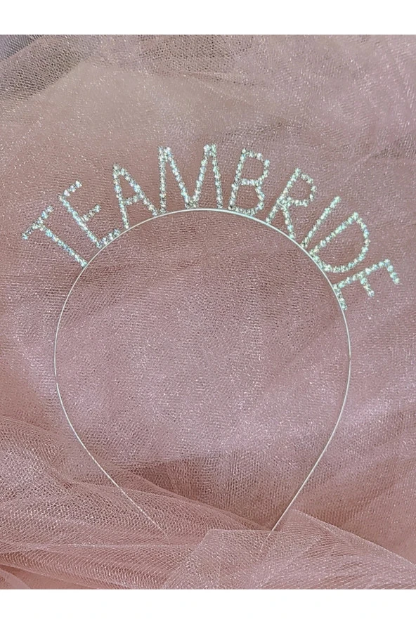 Team Bride Yazılı Metal Kristal Taşlı Taç Bekarlığa Veda Nedime Tacı - 3