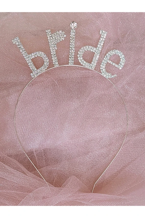 Bride Metal Kristal Taşlı Taç Bekarlığa Veda Nedime Tacı - 3
