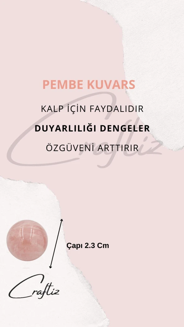 Pembe Kuvars Doğal Kütle Taş 3.3 Cm - 4