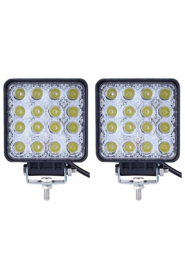 2 Adet 16 Ledli Off Road Sis Farı Çalışma Lambası 12 Volt