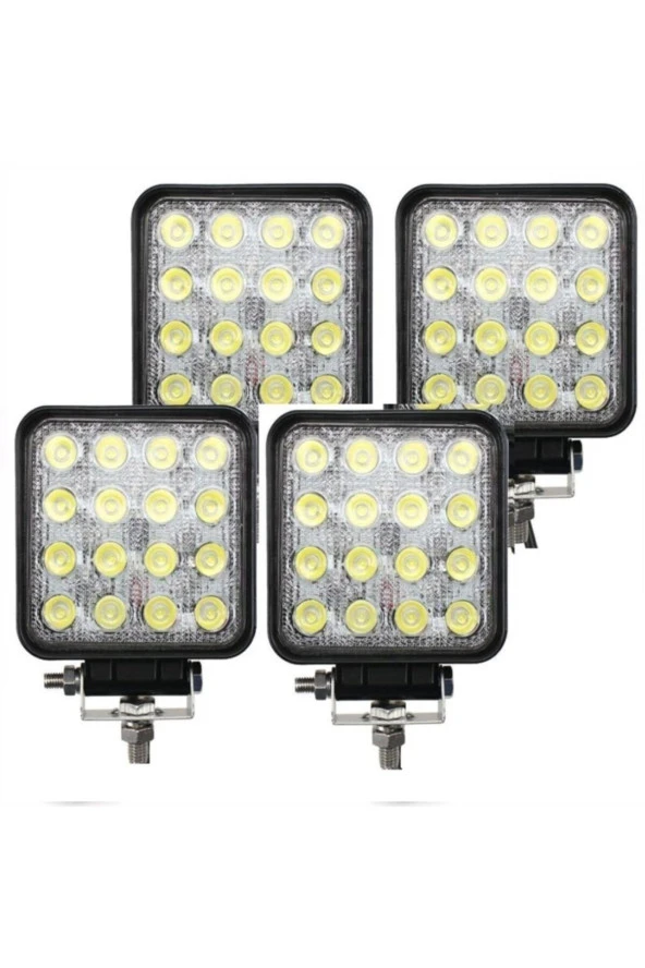 4 Adet 16 Ledli Off Road Çalışma Ve Sis Lambası 48watt 12 volt