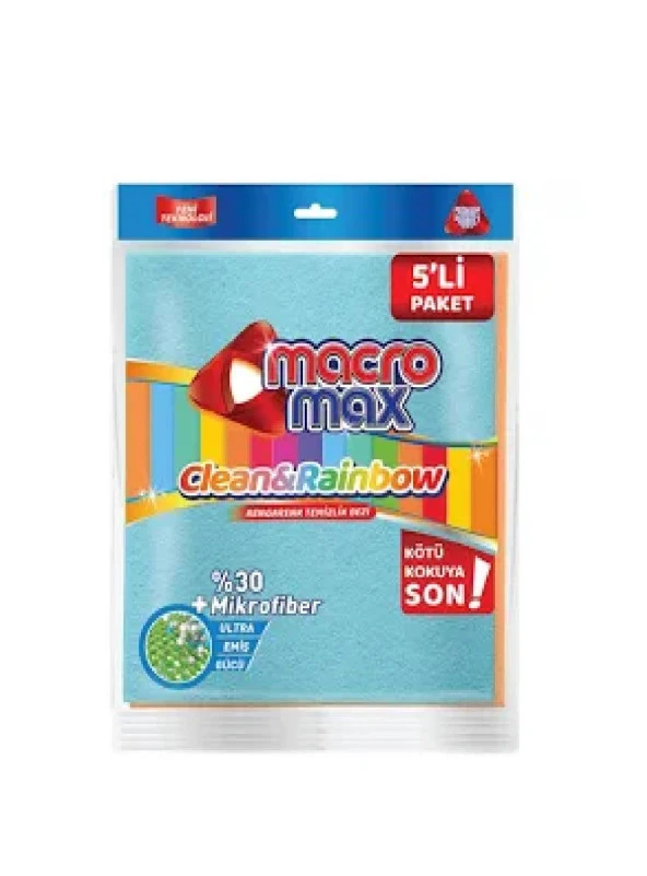 MACROMAX RENGARENK TEMİZLİK BEZİ 5'Lİ