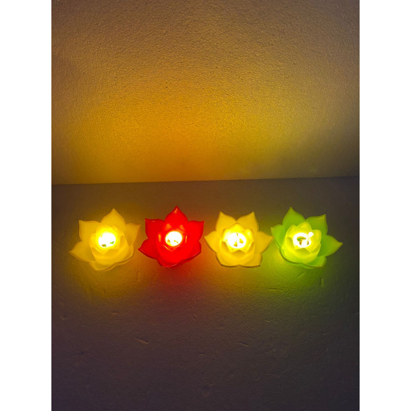 4'lü Gül Mum Gece Lambası - 3