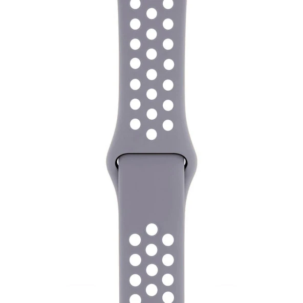 Apple Watch 38-40mm Silikon Kayış - Gri/Beyaz - Resim 2