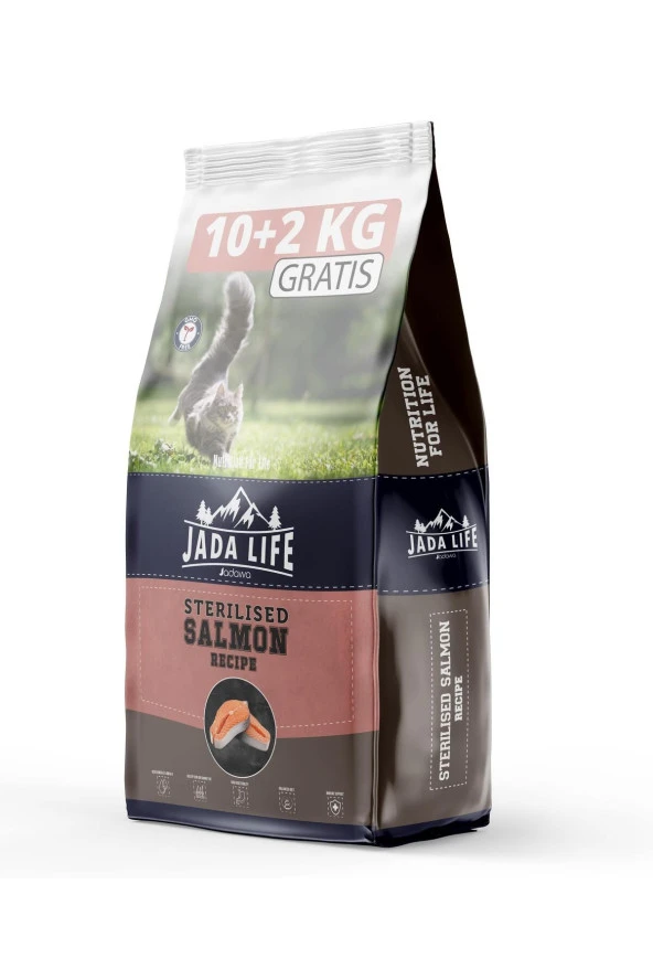 jadawa Jada Life Adult Sterilised Cat Food With Salmon Somonlu Kısır Kedi Maması 10+2 Kg