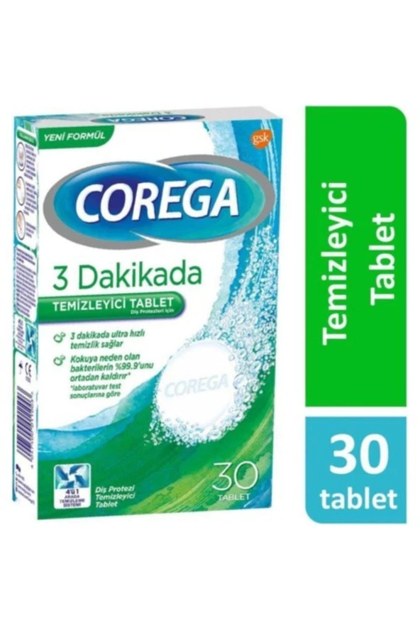 COREGA Diş Temizleyici 30 Tablet 4047400011003