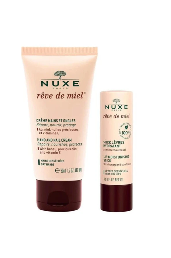 NUXE Reve De Miel Crème Mains et Ongles 30 ml ve Stick Lèvres 4 gr KOFRE PAKETİ - 2