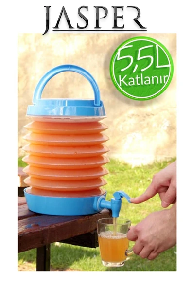 JasperJpr-55 Katlanabilir Portatif Kamp Piknik Su Sebili 5.5LT - 5