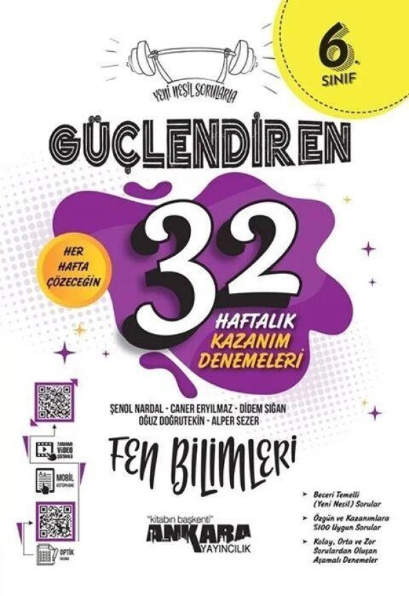 6. Sınıf Fen Bilimleri Güçlendiren 32 Haftalık Kazanım Denemeleri Ankara Yayıncılık