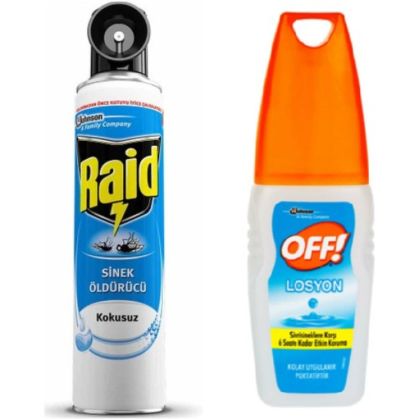 RAİD OFF AQUA PUMP SPREY 100 ML + RAİD SİNEKSAVAR KOKUSUZ 300 ML