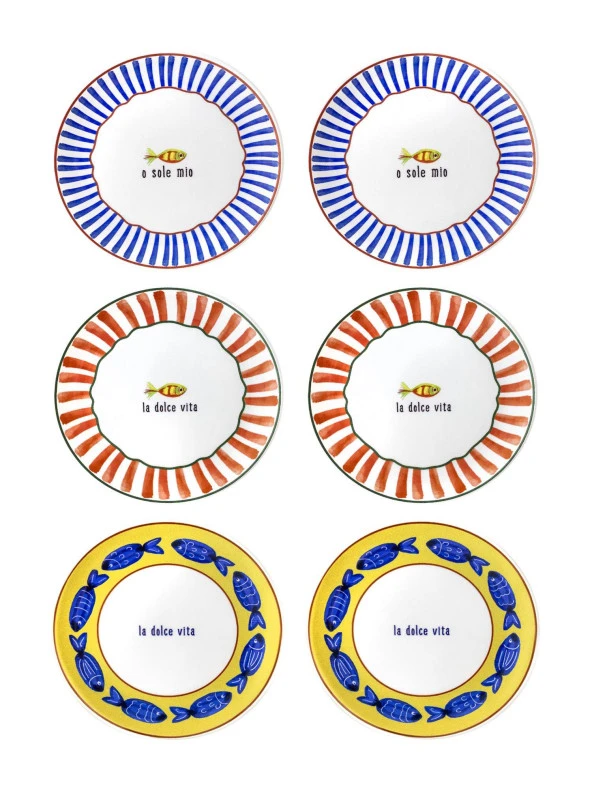 The Mia Fish Pasta Tabağı 6lı Set 19 cm FSH0001