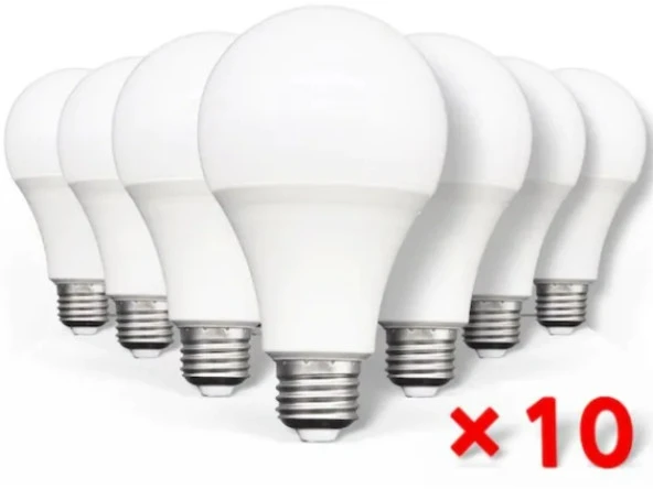 9 W E27 Beyaz Işık Led Ampül 10 Adet