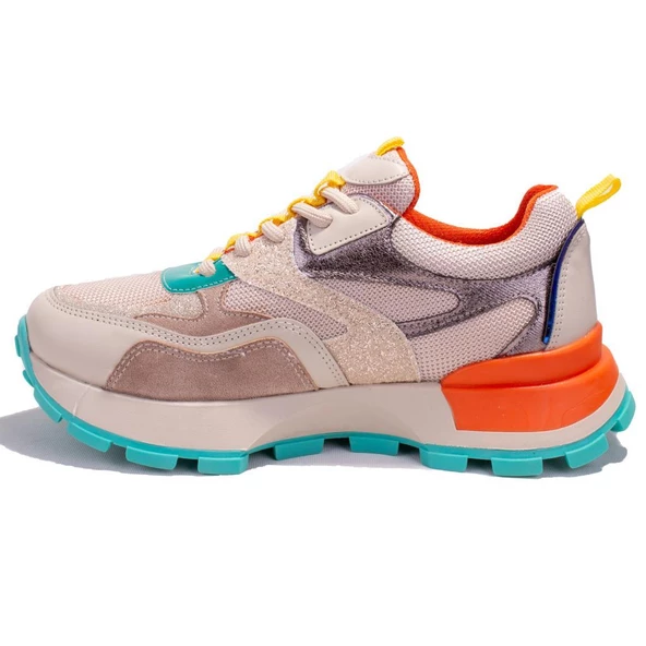 Dagoster DZS07-20141  Bej  Ortopedik Günlük Kadın Spor Ayakkabı - 3