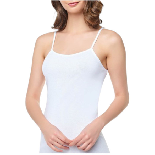 TUTKU  6 LI KADIN ATLET İP ASKILI BEYAZ  L BEDEN - 2