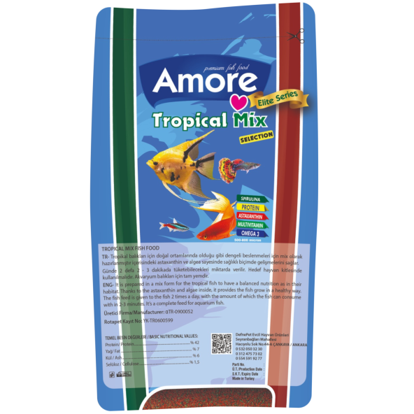 Amore Tetra-melek-lepistes-moli 5li Balık Yemi Seti,tropical Mix 460gr,guppy 250,micron Yavru - 3