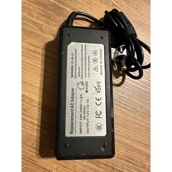 Dc Adaptör - 12 Volt 7 Amper - 5.5X2.5 Mm 1 YIL GARANTİLİ 2.EL - 7