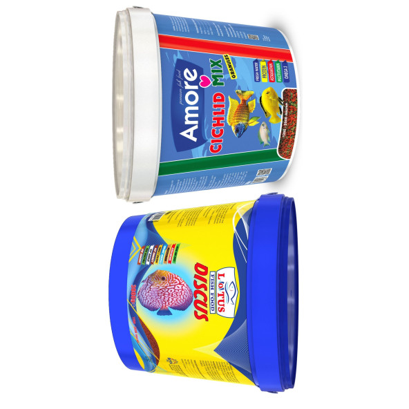 Amore Ciklet Mix Granules 3kg Kova, Lotus Discus Granulat 3kg Kova Balık Yemi