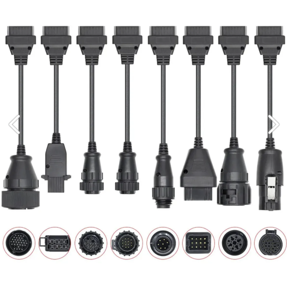 8 Parça Ağır Vasıta Araç Kablo Seti (Universal Obd2) Delphi, Autocom, Wurth, Launch uyumlu
