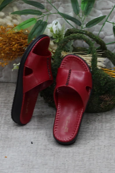 Ceyo 9200-3 Kırmızı Ortopedik Rahat Kadın Terlik - Resim 6