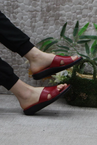 Ceyo 9200-3 Kırmızı Ortopedik Rahat Kadın Terlik - Resim 5