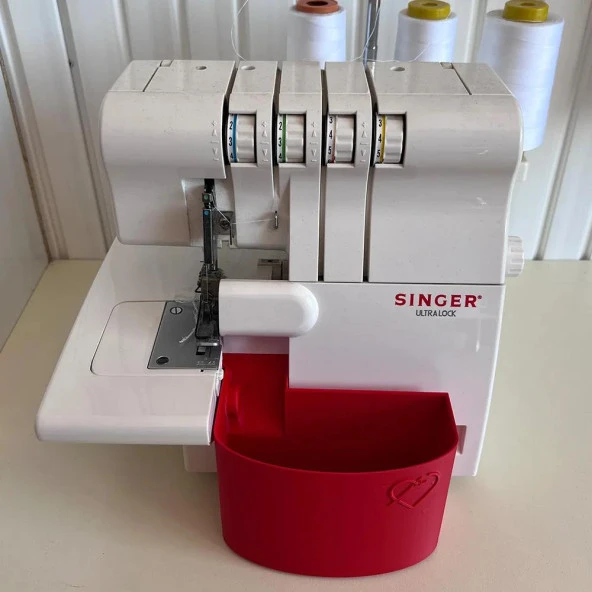 Singer Overlok Makinası Çöp Kutusu XL Kırmızı - 2