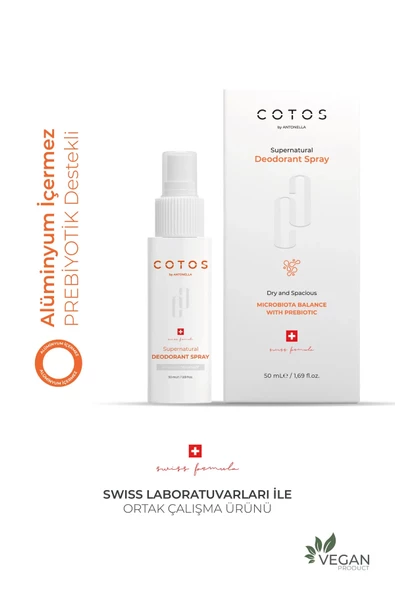 COTOS Microbiota Balance With Prebiotic Deodorant Sprey (ANTİPERSPİRANT-PREBİYOTİK DESTEK-DOĞAL DEO-