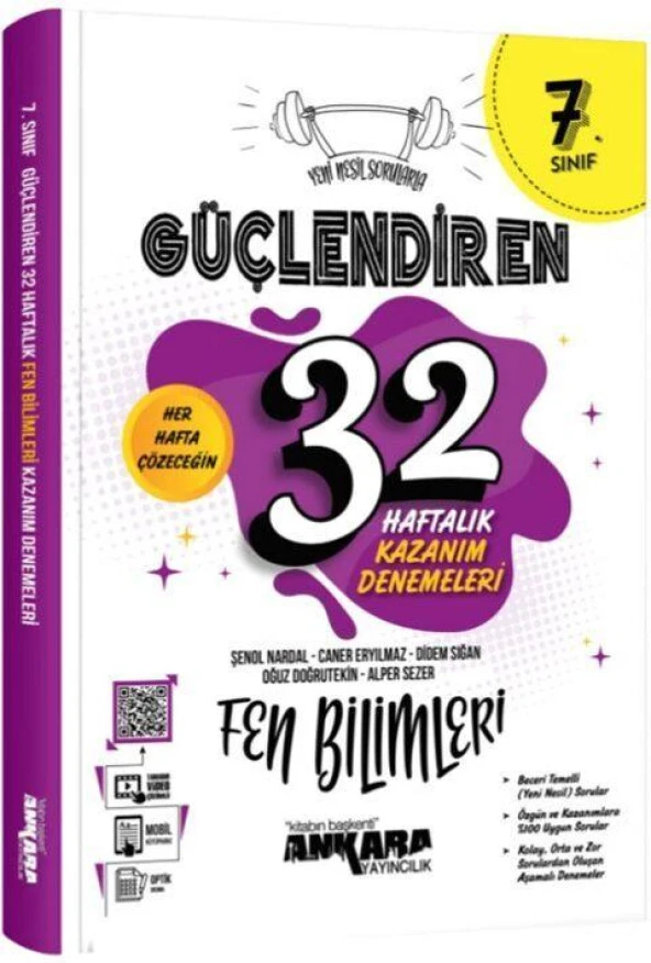 7. Sınıf Fen Bilimleri Güçlendiren 32 Haftalık Kazanım Denemeleri Ankara Yayıncılık