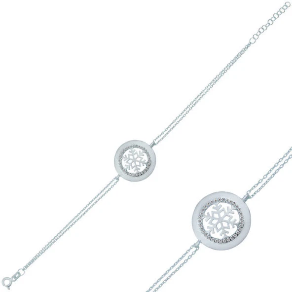 925 Ayar Gümüş Kar Tanesi Bileklik ürün görseli 1