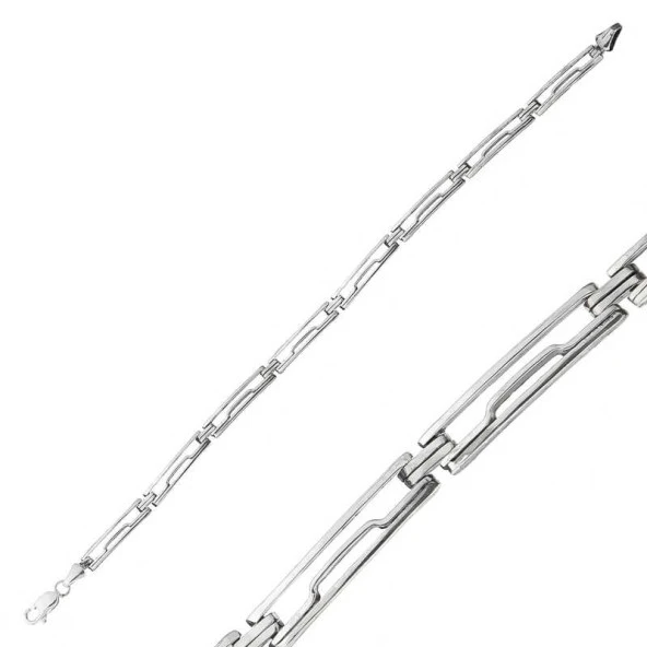 925 Ayar Gümüş Oksitli Erkek Bileklik - Resim 2