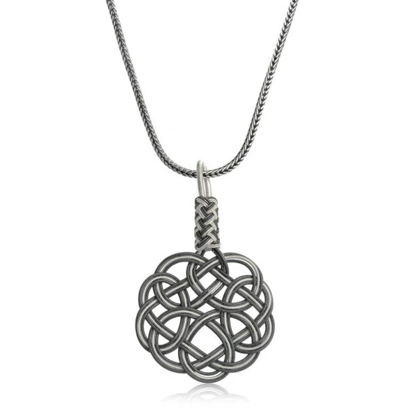 Gümüş Kazaziye Örgü Kadın Kolye ürün görseli 1