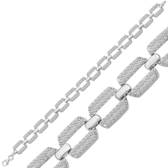 925 Ayar Gümüş Zirkon Taşlı Kadın Bileklik ürün görseli 1