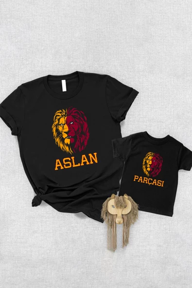Sarı Kırmızı Aslan Parçası Baba Oğul Kız TEK ÜRÜN FİYATIDIR KOMBİN YAPMAK İÇİN EN AZ 2ADET SEPETE EK - 1