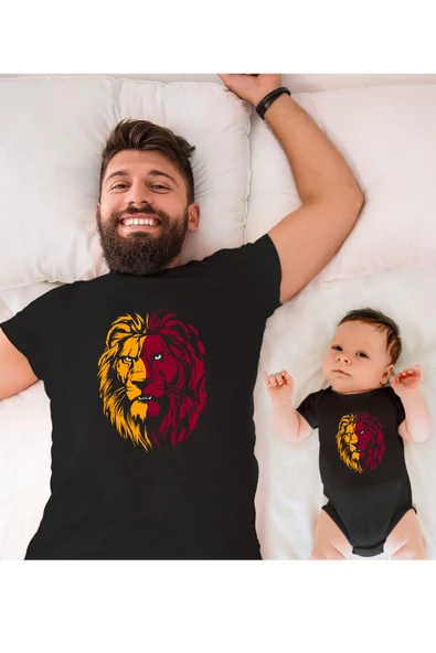 Sarı Kırmızı Aslan Baba Oğul Kız TEK ÜRÜN FİYATIDIR KOMBİN YAPMAK İÇİN EN AZ 2 ADET SEPETE EKLEYİNİZ