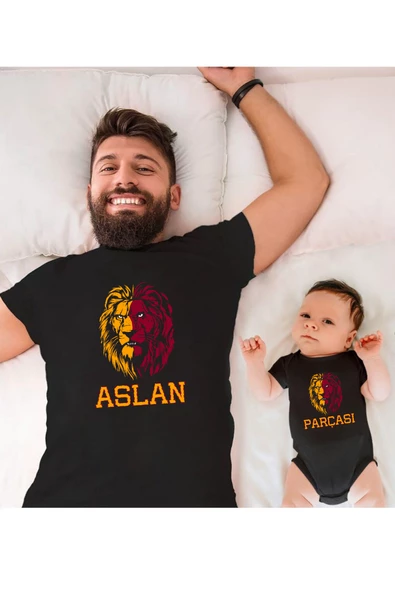 Sarı Kırmızı Aslan Parçası Baba Oğul Kız TEK ÜRÜN FİYATIDIR KOMBİN YAPMAK İÇİN EN AZ 2ADET SEPETE EK