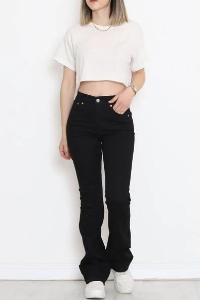 İspanyol Paça Kot Pantolon Siyah1 - 18201.1431. - Resim 4