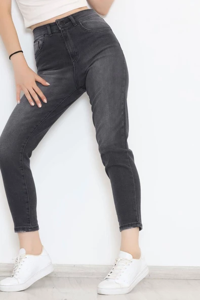 Boyfriend Kot Pantolon Füme - 8756.1431. - Resim 3