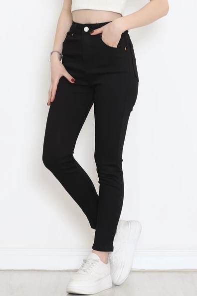 Süper Likra Kot Pantolon Siyah3 - 18200.1431. - Resim 3