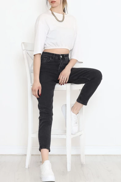 Boyfriend Kot Pantolon Füme1 - 11917.1431. - Resim 2