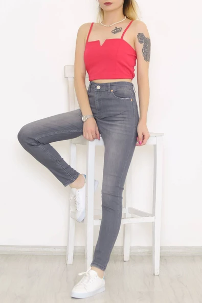 Süper Likra Kot Pantolon Koyugri - 9815.1431. - 4