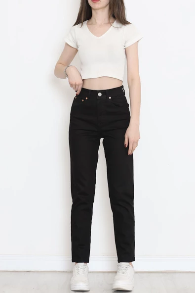 Boyfriend Kot Pantolon Siyah2 - 18222.1431. - Resim 2