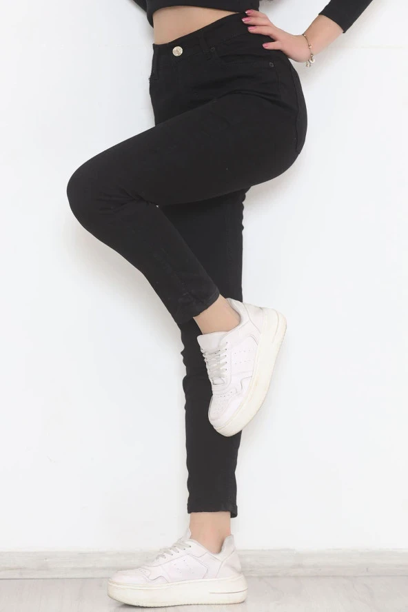 Dar Paça Kot Pantolon Siyah - 11918.1431. - Resim 5