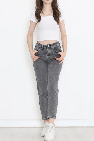 Boyfriend Kot Pantolon Gri2 - 18224.1431. - Resim 2