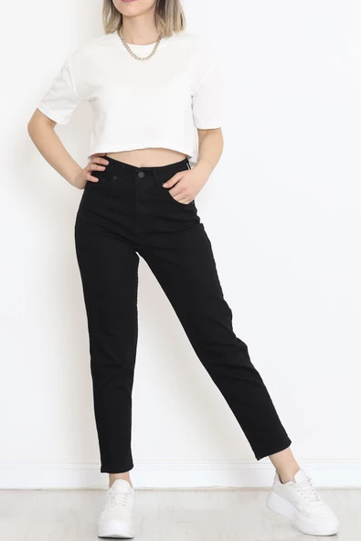 Boyfriend Kot Pantolon Siyah - 17260.1431. - Resim 4