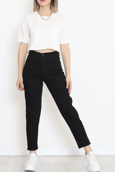 Boyfriend Kot Pantolon Siyah - 17260.1431. - Resim 2