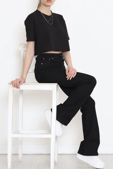 İspanyol Paça Kot Pantolon Siyah - 18201.1431. - Resim 2