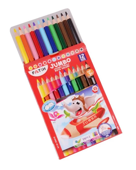 Fatih Altıgen Jumbo Kuru Boya Kalemi 12 Renk - 2